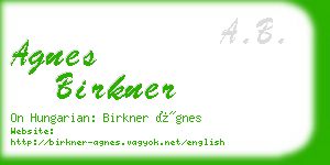 agnes birkner business card